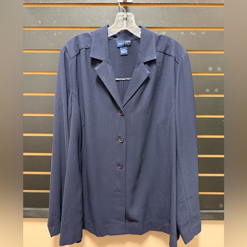 Venezia Jeans Navy Blue Button Front Blazer Jacket Size 18/20